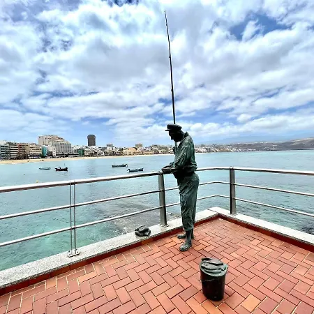Triple Interior Studio. Wifi, 1 Minute Walk From Las Canteras Beach Apartment *